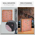 DURHAND 60 Drawers Parts Organiser Wall Mount Storage Cabinet Garage Small Nuts Bolts Tools Clear Orange - 5