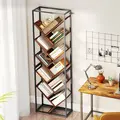HOMCOM 10 Shelf Industrial-Style Bookshelf - Black/Brown - 9
