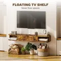 HOMCOM 120 cm Floating TV Unit for TVs up to 50 Inch - Rustic Brown - 4
