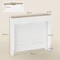 HOMCOM 108 x 19 cm Minimal Radiator Cover, with 2 Drawers - White - 3