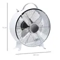 HOMCOM 10" 2-Speed Electric Table Desk Fan w/ Safety Guard Anti-Slip Feet Portable Personal Cooling Fan Home Office Bedroom White - 3