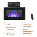 HOMCOM 1000W/2000W Electric Wall Fireplace w/ LED Flame Effect Timer Remote Sleek Stylish Safe Home Heating 20-25㎡ - 7