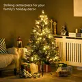HOMCOM 1.5m 5ft Pre-Lit Christmas Tree Artificial Spruce Xmas Tree Warm White LED Holiday Décor with Metal Stand - 4
