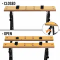 DURHAND 4-in-1 Work Bench, Folding Clamp Table w/ 4 Adjustable Clamping Pegs for DIY Home Garage, Black - 5