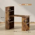 HOMCOM 120cm Computer Desk, Wooden PC Laptop Table with 6-Tier Storage Bookshelves, Home Office Working Study Desk, Writing Workstation, Rustic Brown Wood-Effect - 3
