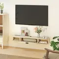 HOMCOM 120 cm Floating TV Unit for TVs up to 50 Inch - Natural - 8