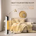 HOMCOM 1100W/2200W Space Heater with 65° Oscillation, Electric Heater with 2 Heat and Fan, 8-Hour Timer, Overheat & Tip Over Protection for Bedroom, 29 inch - 4