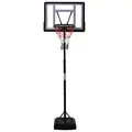 HOMCOM 1.55-2.1m Basketball Hoop and Stand w/ Fillable Base, Wheels - 1