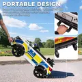 HOMCOM 12V Electric Car for Kids, Ride on Police Car with 2 Motors, Remote Control, Siren Flashing Lights, Suspension, USB, Auxiliary Wheels, Pull handle, for 3-6 Years, White - 5