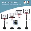 HOMCOM 1.55-2.1m Basketball Hoop and Stand w/ Fillable Base, Wheels - 6