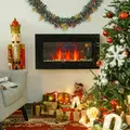 HOMCOM 1000W/2000W Electric Wall Fireplace w/ LED Flame Effect Timer Remote Sleek Stylish Safe Home Heating 20-25㎡ - 2
