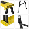 DURHAND 2PCS Saw Horse Twin Pack Folding Workbench Adjustable Metal Trestle Stands with Non-slip EVA Surface for Sawing Work Max Load 100kg - 8