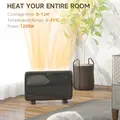 HOMCOM 1.2kW Freestand/On-Wall Electric Convector Heater, with Adjustable Thermostat - Black - 4