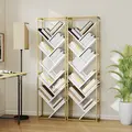 HOMCOM 10 Shelf Modern-Style Bookshelf - Gold Tone/White - 9