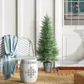 HOMCOM 135cm Artificial Cypress Trees Set of 2, UV Resistant Artificial Plants with Decorative Pot, Fake Plants for Indoor Outdoor Decor, Green - 8