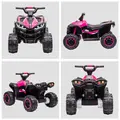 HOMCOM 12V Ride-On Quad Bike w/ Music, Horn, for Ages 3-5 Years - Pink - 8