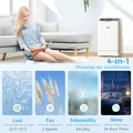 HOMCOM 14000 BTU Mobile Air Conditioner, 35m², Smart Home WiFi, with Dehumidifier, Fan, 24H Timer, Window Kit, White - 5