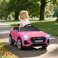 HOMCOM 12V Kids Electric Ride on, Electric Car for Kids with Parental Remote, Music, Lights, Suspension Wheels, Pink - 2