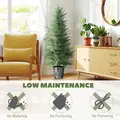 HOMCOM 135cm Artificial Cypress Trees Set of 2, UV Resistant Artificial Plants with Decorative Pot, Fake Plants for Indoor Outdoor Decor, Green - 5