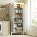 HOMCOM 176.5 cm Tall Pantry Cupboard with Motion Sensor LED Light - White - 2