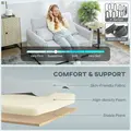 HOMCOM 2 Seater Sofa Bed, 3-in-1 Convertible Sleeper Sofa with Click-clack Adjustable Backrest and 2 Pillows, Light Grey - 6