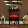 HOMCOM 19" Electric Fireplace with Surround, 3D Flame Effect, 6 Colours & 3 Brightness Levels, 1000W/2000W Black Electric Fire and Mantel Reach up to 30㎡ Space with Remote & Timer, 3 Sided View - 4