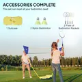 HOMCOM 2.8m Portable Folding Badminton Net Set with 4 Badminton Rackets and 2 Nylon Shuttlecocks, for Adults Kids Indoor Outdoor Exercise Training - 7