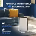 HOMCOM 16l/Day Dehumidifier, with Washable Filter and Timer - White - 3