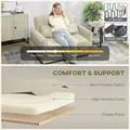 HOMCOM 2 Seater Sofa Bed, 3-in-1 Convertible Sleeper Sofa with Click-clack Adjustable Backrest and 2 Pillows, Light Brown - 6