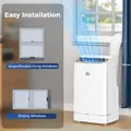 HOMCOM 14000 BTU Mobile Air Conditioner, 35m², Smart Home WiFi, with Dehumidifier, Fan, 24H Timer, Window Kit, White - 7