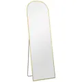 HOMCOM 162cm Aluminium Frame Standing Mirror - Gold - 1