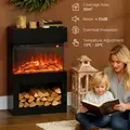 HOMCOM 19" Electric Fireplace with Surround, 3D Flame Effect, 6 Colours & 3 Brightness Levels, 1000W/2000W Black Electric Fire and Mantel Reach up to 30㎡ Space with Remote & Timer, 3 Sided View - 8