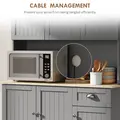 HOMCOM 180cm Freestanding Kitchen Cabinet, Modern Storage Cupboard with Open Countertop, Drawer and 6 Doors, Grey - 5