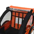 HOMCOM 2 Seat Bike Trailer Bicycle wagon for Kids Child Steel Frame Safety Harness Seat Carrier Orange Black 130 x 76 x 88 cm - 9