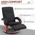 HOMCOM 135° Manual Reclining Swivel Chair, with Footrest - Black - 7
