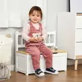 HOMCOM 2 In 1 Wooden Toy Box, Seat Storage Bench, Storage Chest Cabinet Organiser, with Safety Pneumatic Rod - 2