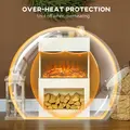 HOMCOM 19" Electric Fireplace with Surround, 3D Flame Effect, 6 Colours & 3 Brightness Levels, 1000W/2000W White Electric Fire and Mantel Reach up to 30㎡ Space with Remote & Timer, 3 Sided View - 9