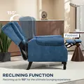 HOMCOM 150° Reclining Vintage Armchair, with footrest, Royal Blue - 4