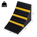 HOMCOM 2 PCs Rubber Wheel Chocks Heavy Duty Blocks for Vehicles, Cars, Caravan, Trailer with Handle 25L x 16W x 19H cm - 3