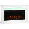 HOMCOM 2000W 5118 BTU Faux Flame Fireplace - White - 1