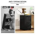 HOMCOM 2 Drawer Filing Cabinet with Lock, Office Storage Cabinet with Adjustable Hanging Bars for A4 Letter Size Files, Black - 7