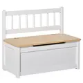 HOMCOM 2 In 1 Wooden Toy Box, Seat Storage Bench, Storage Chest Cabinet Organiser, with Safety Pneumatic Rod - 1