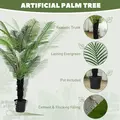 HOMCOM 175cm Artificial Areca Palm Tree with 16 PE Leaves, Decorative Artificial Plant with Plastic Pot and Flocked Soil, Fake Plant for Home Office Decor, Green - 4