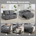 HOMCOM 2 Seater Click Clack Sofa Bed with Pull Out Design, Corduroy Upholstery - Charcoal Grey - 4