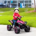 HOMCOM 12V Ride-On Quad Bike w/ Music, Horn, for Ages 3-5 Years - Pink - 2