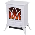 HOMCOM 1kW-2kW Vintage Electric Fireplace Heater - White - 1