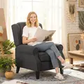 HOMCOM 132° Recliner Armchair, with Extended Footrest - Dark Grey - 2