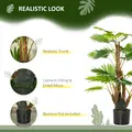 HOMCOM 2 Pack Artificial Plant Palm Tree in Pot, Fake Plants for Home Indoor Outdoor Decor, 135cm, Green - 4
