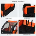 HOMCOM 2 Seat Bike Trailer Bicycle wagon for Kids Child Steel Frame Safety Harness Seat Carrier Orange Black 130 x 76 x 88 cm - 6