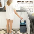 HOMCOM 15L Sensor Bin, Automatic Touchless Kitchen Bin, Easy Clean, Battery Operated for Home Office, Bedroom, Bathroom, Grey - 4